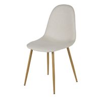 silla de comedor de tela reciclada beige