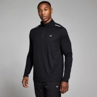 camiseta con cremallera 14 active gridded para hombre de mp - negro - s