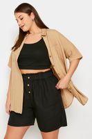 yours pantalones cortos negros estilo paperbag mujer curvy y tallas grandes yours
