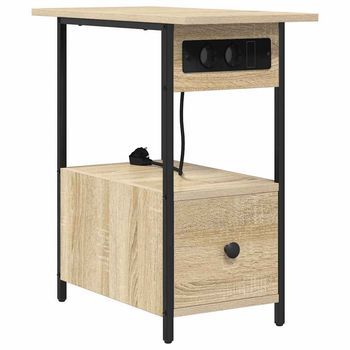 Mesita De Noche | Armario De Noche | Mesa De Noche Con Cajón Roble Sonoma 60 X 30 X 61 Cm