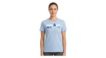 Camiseta de manga corta ironman 70 3 zell am see azul cielo para mujer