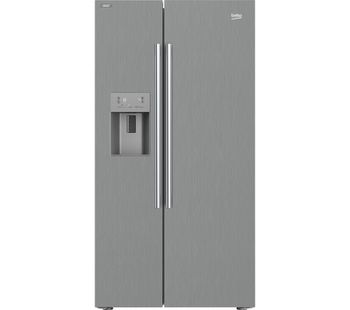 BEKO ASPM341LPX American-Style Fridge Freezer - Steel, Blue