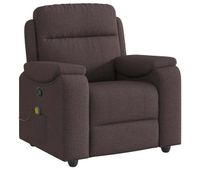 sillon de masaje reclinable - sillon relax de tela marron oscuro