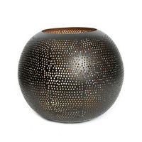 portavelas calado laton bazar bizar negro oro