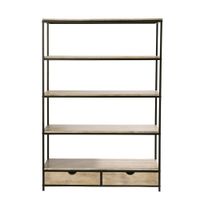 estanteria de abeto macizo y metal negro de 130 cm
