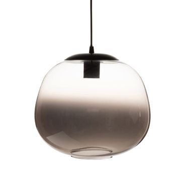 Lámpara de metal negro y cristal tintado de negro degradado