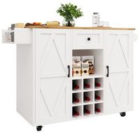 isla de cocina plegable blanca de mdf con ruedas y almacenaje 1375 cm