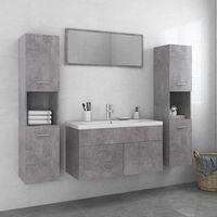 juego de muebles de bano madera de ingenieria gris hormigon vidaxl