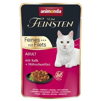 animonda Vom Feinsten Adulto 18 x 85 g - Con ternera y filete de pollo