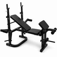 banco de pesas con soporte de barra ajustable r press de banca extension y curl de piernas respaldo inclinable y plano para entrenamiento en casa