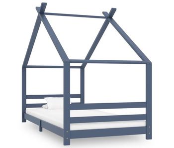 Vidaxl estructura de cama infantil madera maciza pino gris 90x200 cm