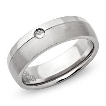 Anillo exclusivo de acero inoxidable circonita mate 6mm