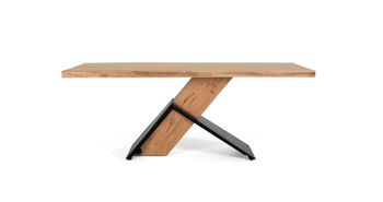 Mesa de comedor de madera de acacia y metal