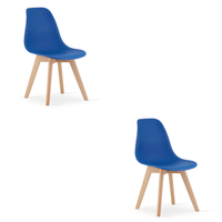 set de 2 silla de comedor polipropileno valora kito asiento ergonomico azul