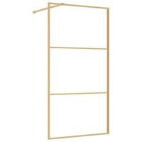 mampara puerta ducha vidrio transparente esg dorado 115x195 cm vidaxl
