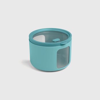 Recipiente redondo para alimentos de polipropileno verde agua - s