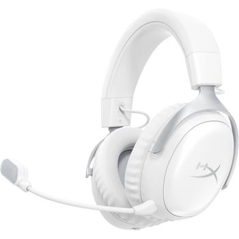 Auriculares HyperX Cloud III S inalámbricos Bluetooth para gaming con micrófono extraíble blancos