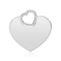 colgante corazon grabable de plata 925