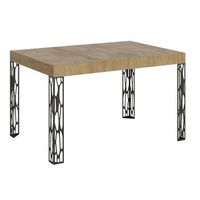 mesa extensible kiza con patas de acero antracita-color natural-ancho extensible