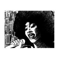 papel pintado 3d - una cantante de jazz 300x231 cm