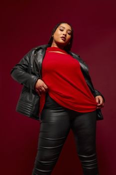 Yours Top Rojo Cut Out Canalé, Mujer Curvy Y Tallas Grandes, Yours