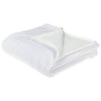 manta de poliester blanco 200 x 220 cm colcha cubrecama pelo suave accesorio bjas