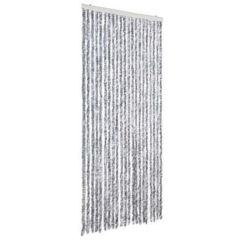 Cortina Mosquitera De Chenilla Blanca Y Gris 90x200 Cm Vidaxl