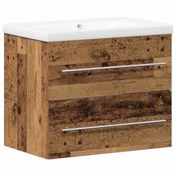 Armario De Lavabo | Gabinete De Lavabo Para Baño Con Cajón 2 Piezas Madera Vieja