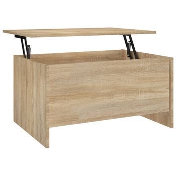 Mesa De Centro Madera Ingeniería Roble Sonoma 80x55,5x41,5 Cm Vidaxl