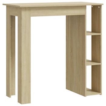 Mesa Bar | Mesa De Bistró Con Estante Contrachapada Roble Sonoma 102x50x103,5 Cm