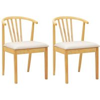 silla de comedor 2 uds madera de caucho solida natural y claro vidaxl