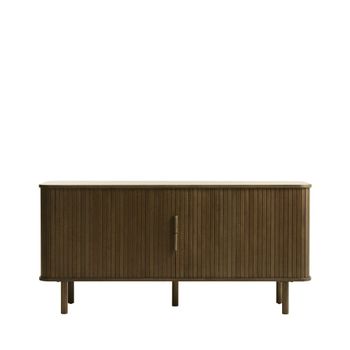 Aparador con puertas correderas de madera estriada l160cm - madera osc