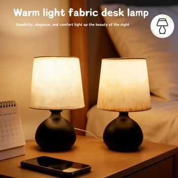 Lámpara de Noche, Luz Cálida para Mesa de Noche, Regulación Infinita, Luz Pequeña para Dormitorio, Sala de Estar, Habitación Infantil, Decoración para Mesa de Té