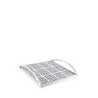 bandeja rectangular negra y blanca 30x30x6 cm