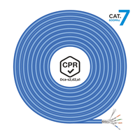 aisens cable de red rj45 lszh cpr dca cat 7 600 mhz s ftp awg23 azul 100 m