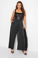 pantalones negros anchos purpurina mujer curvy y tallas grandes yours