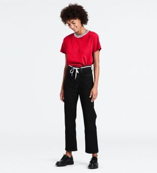 Levi's para mujer. 72693-0012 Jeans Tobilleros Ribcage Negro (25/31), Casual, Algodón