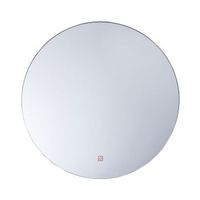 espejo de pared plateado con luz led redondo 60 cm sistema anti vaho callac