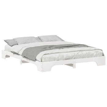 Cama Matrimonial | Cama Para Adulto | Estructura De Cama 160 X 220 Cm Madera De Pino Macizo