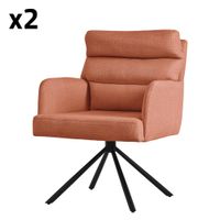 2x sillas de comedor giratoria naranja tapizado respaldo extraible