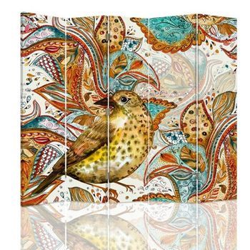 Biombo Ornamental Leaves - Separador De Ambientes Cm. 180x180 (5 Paneles)