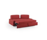 liberty sofa con puff extraible y respaldo desmontable en tela impermeable 200 cm rojo