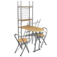 juego de muebles de barra de cocina plegable con 2 sillas vidaxl