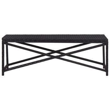 Banco De Jardín | Banco De Exterior | Silla De Jardín Ratán Sintético Negro 120 Cm