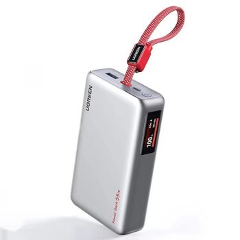 Ugreen PB545 55W 74Wh 20000mAh Banco de energía con pantalla digital, viene con cable USB-C, fuente de alimentación exte