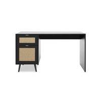 escritorio 1 puerta 1 cajon impresion rejilla y negro - 130 x 745 cm - l 130  x a 55  x h 745  cm