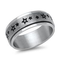 anillo moderno de acero inoxidable con inserto giratorio
