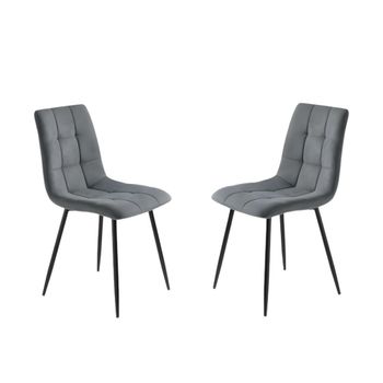 Juego de 4 sillas de tela antracita cm 45x53 88h