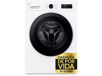 Lavadora carga frontal - LG F4X1009NWK, 9 kg, 1400 rpm, 10 programas, AI Direct Drive™, ThinQ™, Blanco Marfil