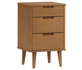 Vidaxl mesita de noche molde madera maciza de pino marrón 40x35x65 cm